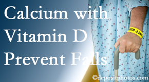 Calcium and vitamin D supplementation may be suggested to Nashua chiropractic patients who are at risk of falling.