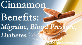 Moriarty Chiropractic presents research on the benefits of cinnamon for migraine, diabetes and blood pressure.