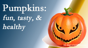 Moriarty Chiropractic appreciates the pumpkin for its decorative and nutritional benefits especially the anti-inflammatory and antioxidant!