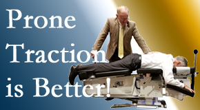 Nashua spinal traction applied lying face down – prone – is best according to the latest research. Visit Moriarty Chiropractic.