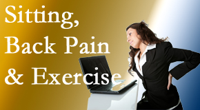 Moriarty Chiropractic urges less sitting and more exercising to combat back pain and other pain issues.