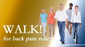 Moriarty Chiropractic urges Nashua back pain sufferers to walk to ease back pain and related pain.