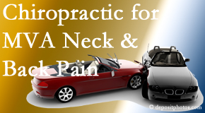 Moriarty Chiropractic provides gentle relieving Cox Technic to help heal neck pain after an MVA car accident.