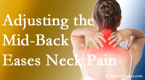 Moriarty Chiropractic values the whole spine and that treating one section of the spine (thoracic) eases pain in another (cervical)!