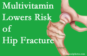 Nashua hip fracture risk is decreased by multivitamin supplementation. 