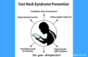 Moriarty Chiropractic presents a prevention plan for text neck syndrome: better posture, frequent breaks, manipulation.