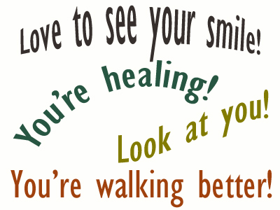 Use positive words to support your Nashua loved one as he/she gets chiropractic care for relief.